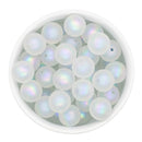 Soft Blue Iridescent Satin Finish Color Core Beads 16mm (Package of 10)