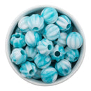 Teal Marbled Pumpkin XL Hole Beads 18mm (Package of 10)
