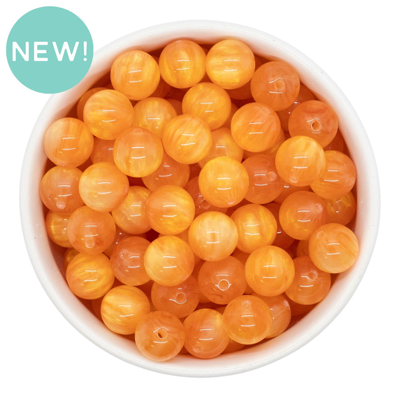Orange Pearly Luster Beads 12mm (Package of 20)