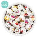 Iridescent Mushroom Printed Variety Pack Beads 16mm (Package of 10)