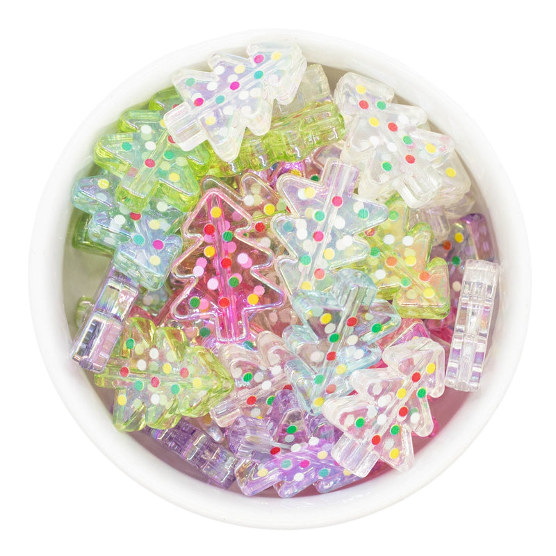 Translucent Christmas Tree Bead Color Mix 27x19mm (Package of 5)