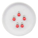 Red Faux Pearl Bauble Charm 17x10mm (Package of 5)