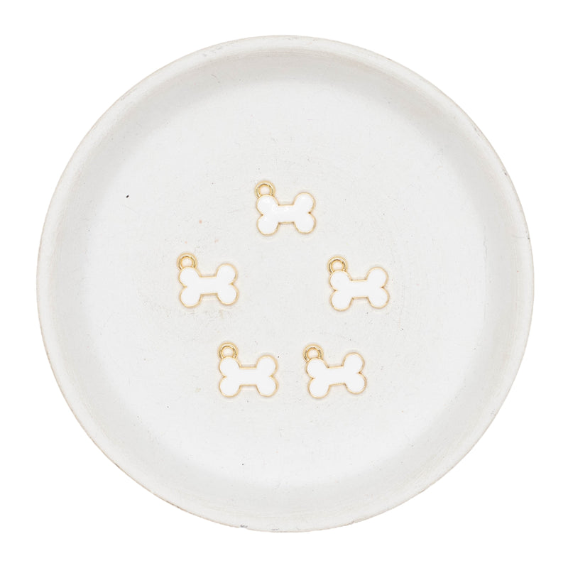 White Bone Charm 13x9mm (Package of 5)