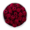 Burgundy Square Flocked/Fuzzy Large Hole Beads 12mm Square, 15mm Diagonal (Package of 20)