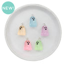 Glow in the Dark Ghost Charm in Assorted Colors 18x14x13mm (Package of 5)