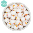 Embossed Rainbow Silicone Beads 15mm (Package of 10)