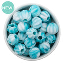Teal Marbled Pumpkin XL Hole Beads 18mm (Package of 10)