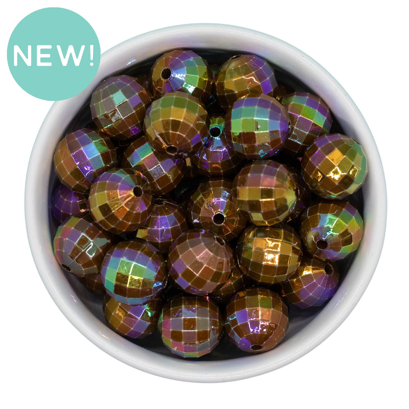Brown Iridescent Disco Beads 16mm (Package of 10)