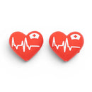 3-D Medical Heart Silicone Focal Bead 22x25x15mm (Package of 2)
