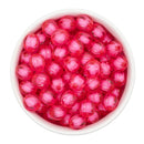 Hot Pink Translucent Pumpkin White Core Beads 12mm (Package of 20)