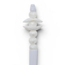 3-D Pearlized White Builder Shell Silicone Focal Bead 20x27x30mm (Package of 2)