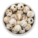 Brown Marbled Pumpkin XL Hole Beads 18mm (Package of 10)