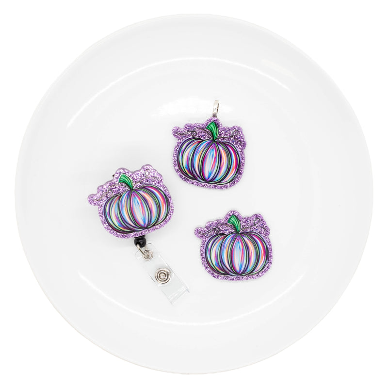 Purple & Bright Watercolor Pumpkin Acrylic Accent 41x46mm (Package of 1)