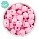 Light Pink Square Flocked/Fuzzy Large Hole Beads 12mm Square, 15mm Diagonal (Package of 20)