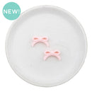 3-D Barely Pink Petite Bow Silicone Focal Bead 13x22mm (Package of 2)