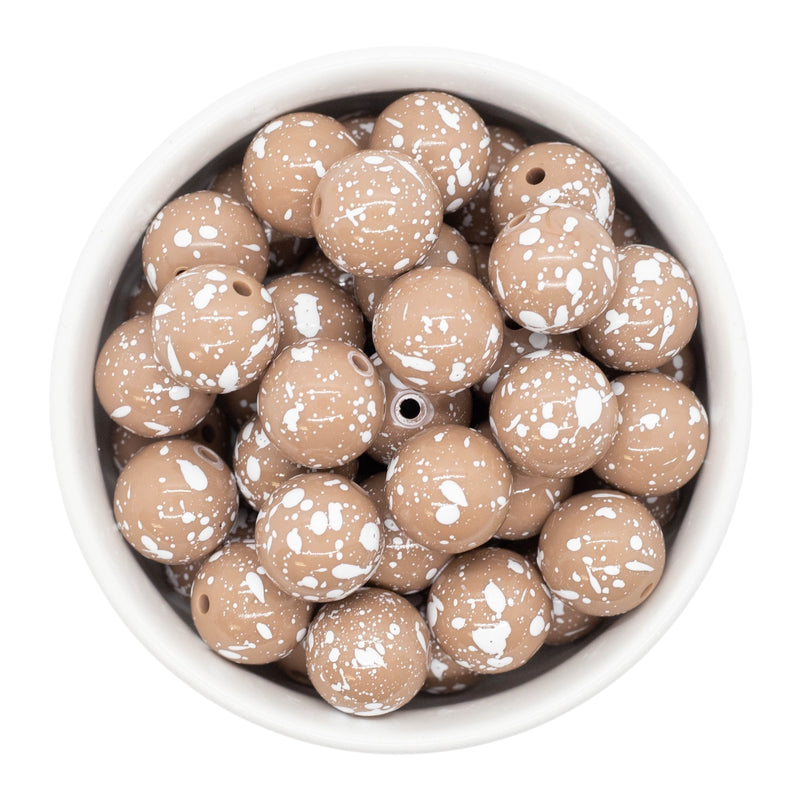 Sand w/White Splatter Beads 16mm (Package of 10)