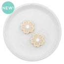 Neutral Flower Silicone Focal Bead 26x25mm (Package of 2)