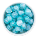 Shades of Teal Shimmery Stripe Beads 16mm (Package of 10)