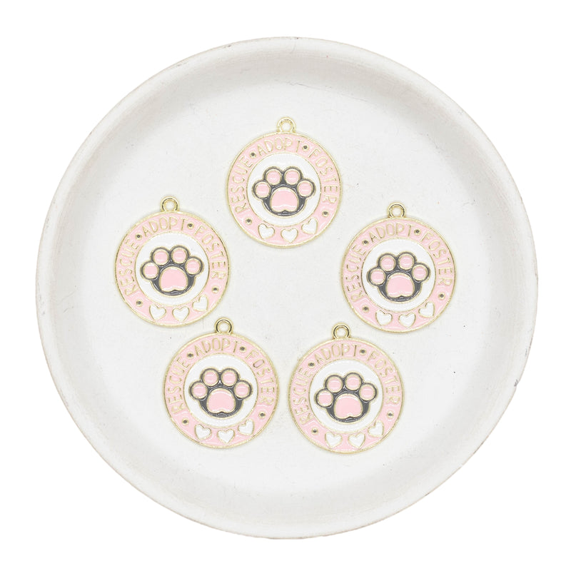 Rescue Adopt Foster Paw Enamel Charm 25mm