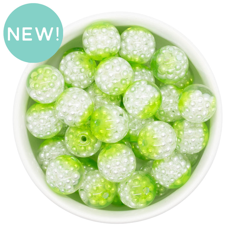 Lime Green Suspended Pearl Cluster Beads 16mm (Package of 10)