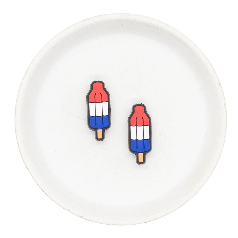 Patriotic Popsicle Silicone Focal Bead 29x12mm (Package of 2)