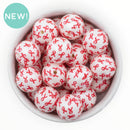Red Ribbon Print Beads 20mm (Package of 10)