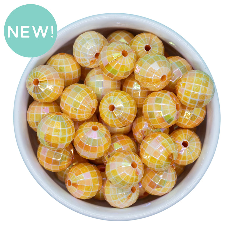 Tangerine Iridescent Disco Beads 16mm (Package of 10)