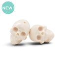 3-D Cream w/ Shimmer Skull Silicone Focal Bead 21x16x21mm (Package of 2)
