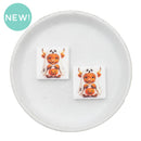 Baby Highland Cow Ghost Printed Silicone Focal Bead 28mm (Package of 2)
