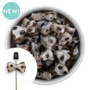White Leopard Bow Bead 19x16mm (Package of 5)