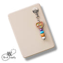 3-D Heart Shaped Bookshelf Silicone Focal Bead 25x28x9mm (Package of 2)