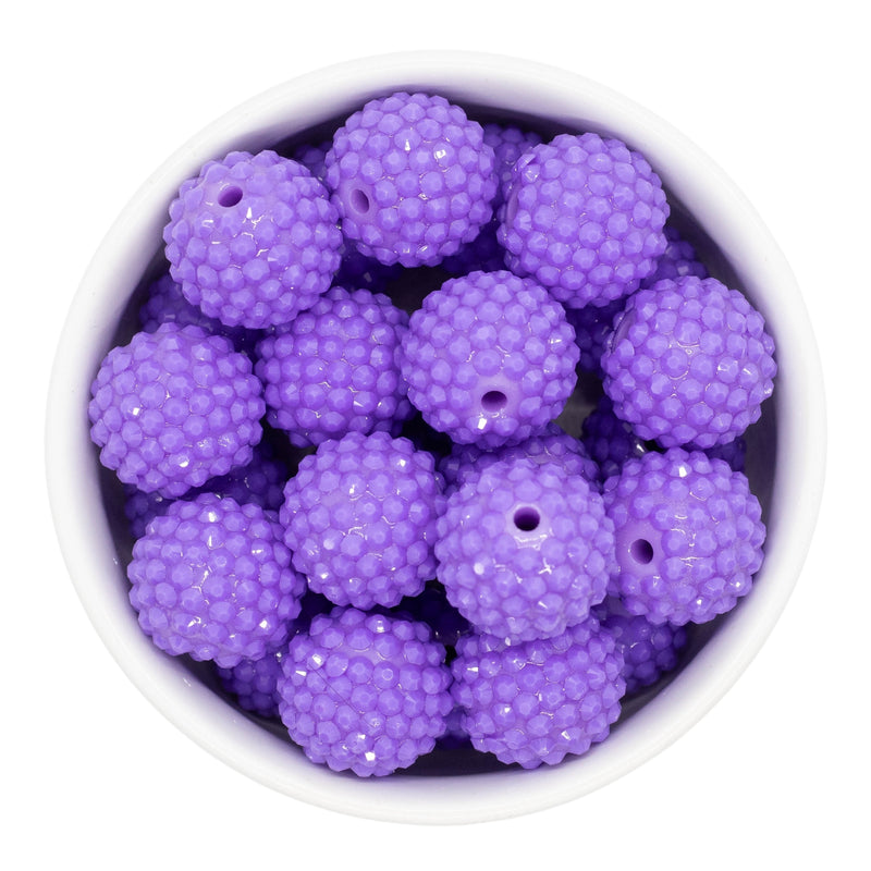 Deep Lilac Opaque Rhinestone Beads 20mm (Package of 10)