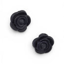 3-D Black Rose Silicone Focal Bead 20mm (Package of 2)