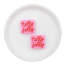 Holly Jolly Glitter Silicone Focal Bead 25x28mm (Package of 2)