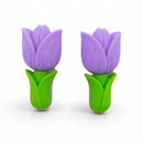 3-D Tulip Silicone Focal Bead 14x29x13mm (Package of 2)