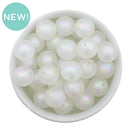 White Iridescent Satin Finish Color Core Beads 16mm (Package of 10)