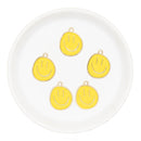 Yellow Smiley Face Charm 20x21mm (Package of 5)