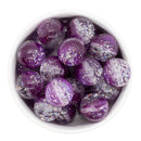 Purple & Clear Shimmer Duo w/Silver Foil Beads 20mm (Package of 10)