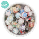 Clear with Suspended Clay Glittery Butterflies Variety Pack Beads 16mm (Package of 10)