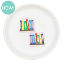 Row of Books Silicone Focal Bead 24x29mm (Package of 2)