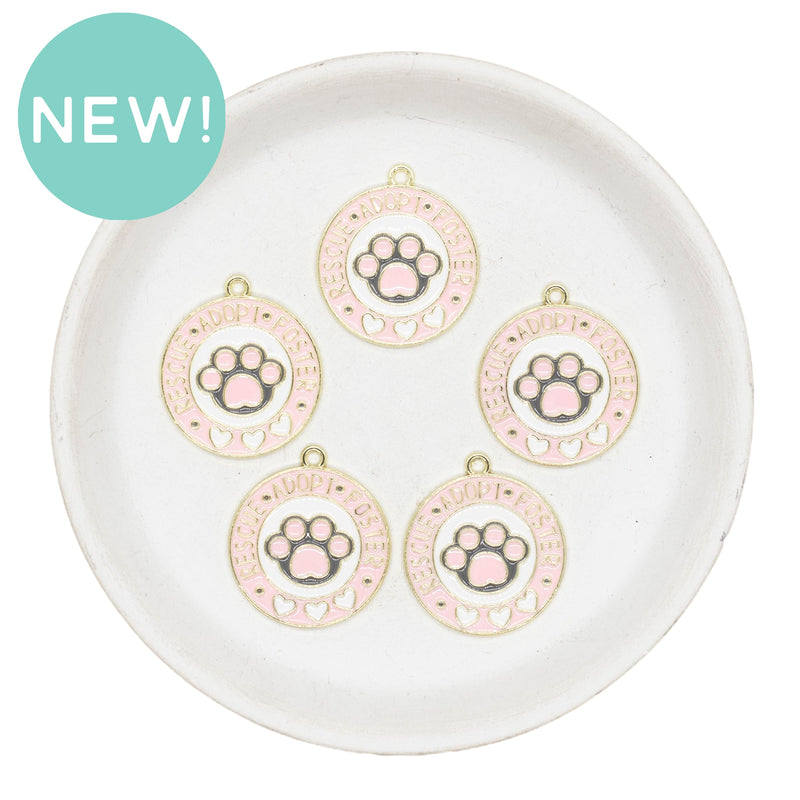 Rescue Adopt Foster Paw Enamel Charm 25mm