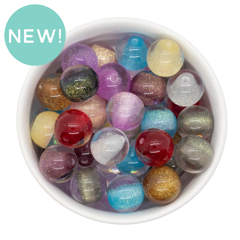 Color Core Glitter Illusion Bead Mix 16mm (Package of 30)