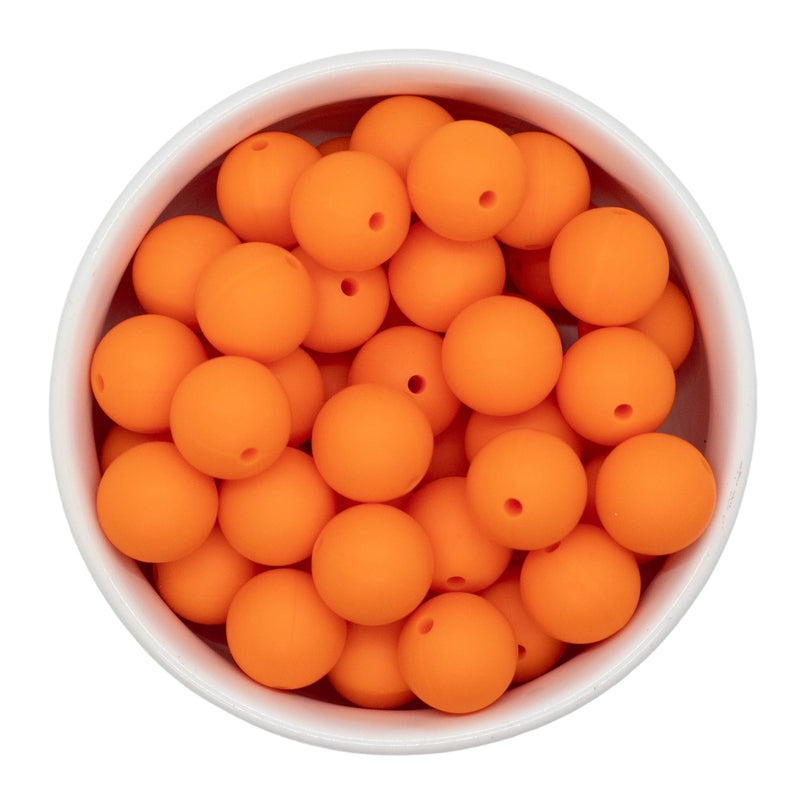 Orange Silicone Beads 15mm (Package of 10)