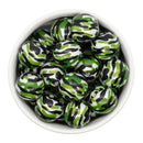 Green Camouflage Printed Beads 20mm (Package of 10)