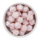 Powder Pink Pearlized Hexagon Silicone Beads 16mm - Point Top (Package of 5)