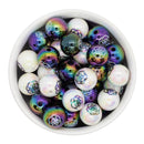 Iridescent Black & White Sketch Flower Variety Pack Beads 16mm (Package of 10)