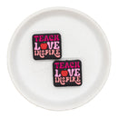 Pinks Teach Love Inspire w/Apple Silicone Focal Bead 26x29mm (Package of 2)