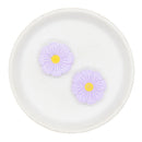 Lavender Flower w/Yellow Center Silicone Focal Bead 30mm (Package of 2)