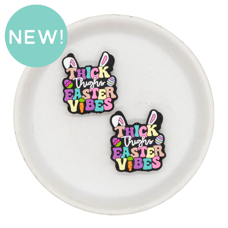 Thick Thighs Easter Vibes Silicone Focal Bead 32x29mm (Package of 2)