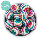 Christmas Stripe Rhinestone Beads 22x20mm (Package of 10)